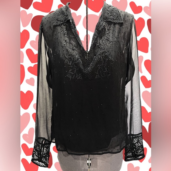 Ile 2 Piece Camisole and Sheer Embroidered & Beaded Top Size M - Picture 1 of 5